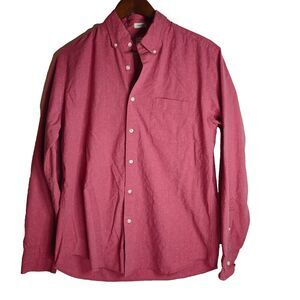 J Crew Pink Mini Pattern Button Front Shirt Mens Medium